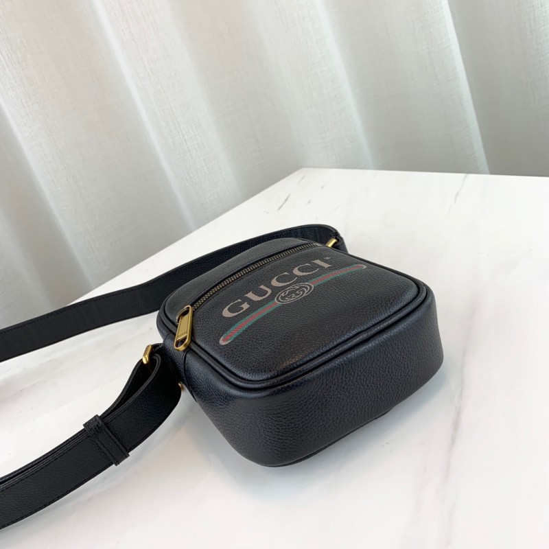 bolso de hombro de cuero estampado de Gucci 574803-9