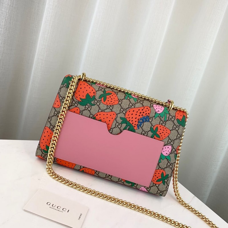 Gucci candado GG Strawberry Medium Shoulder Bolsa 409486-1