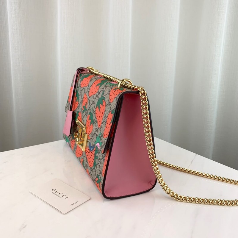 Gucci candado GG Strawberry Medium Shoulder Bolsa 409486-2