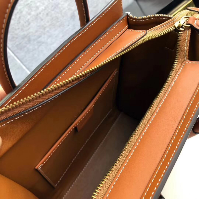 Bolsa de equipaje Celine Nano en tweed y piel de ternera lisa 189242-9