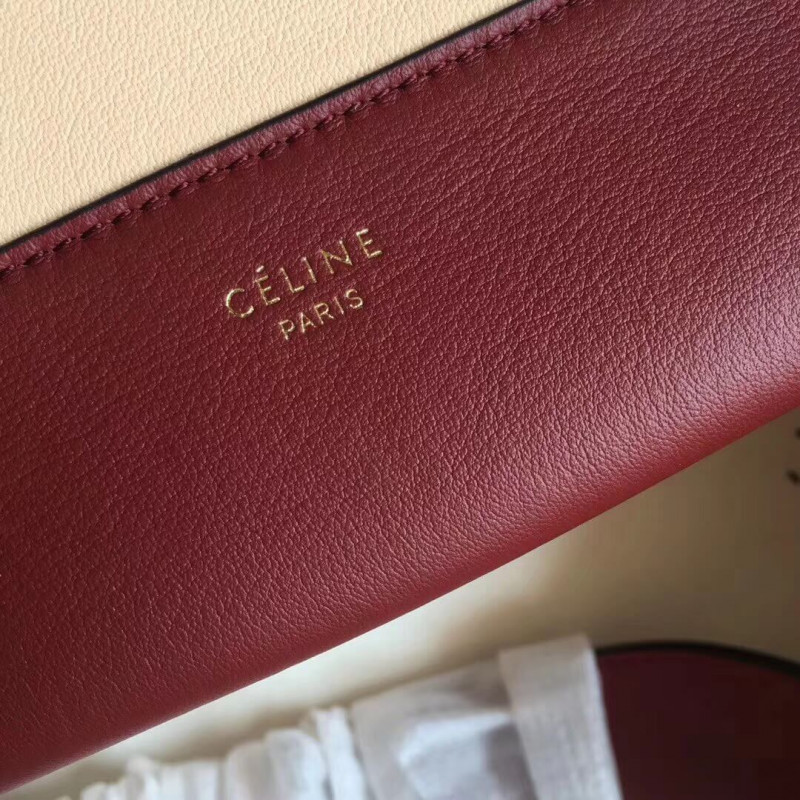 Bolso de hombro medio de marco Celine 180263 rojo/beige-3