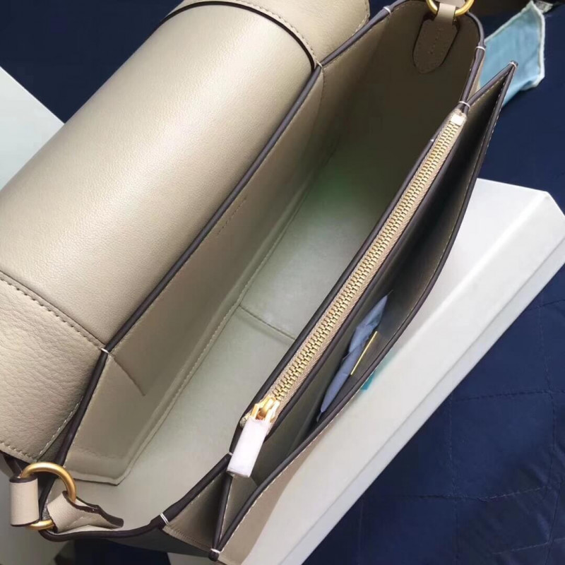 Bolso de hombro medio de marco Celine 180263 Blanco/azul claro-8