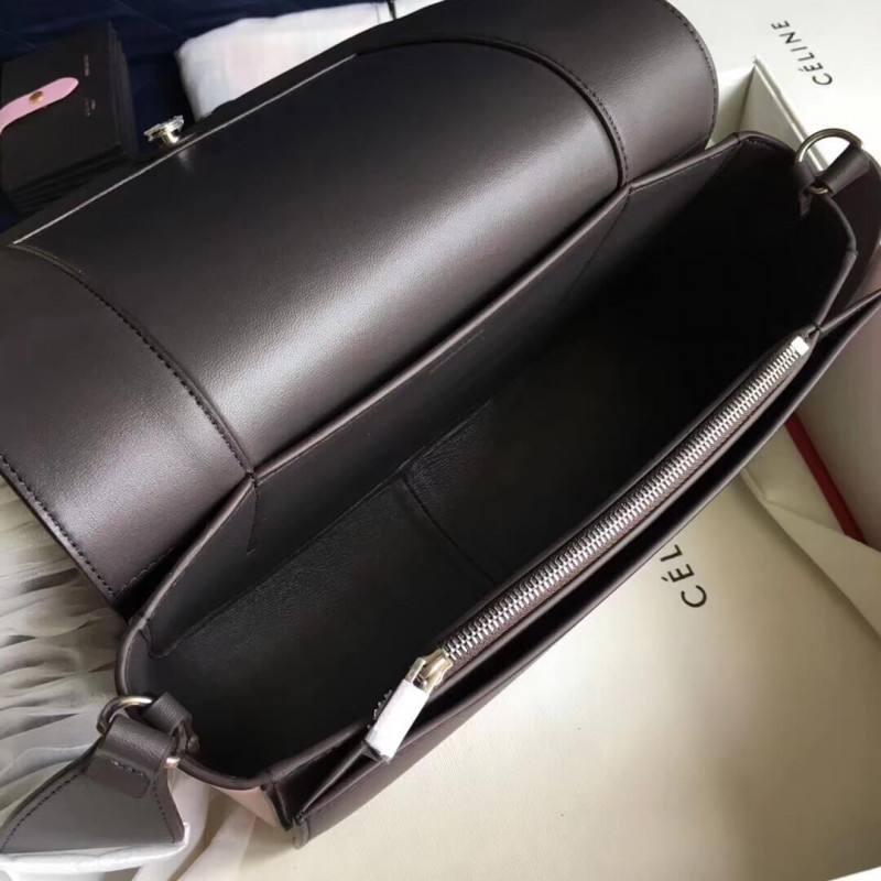 Bolso de hombro medio de marco Celine 180263 negro/rosa-6