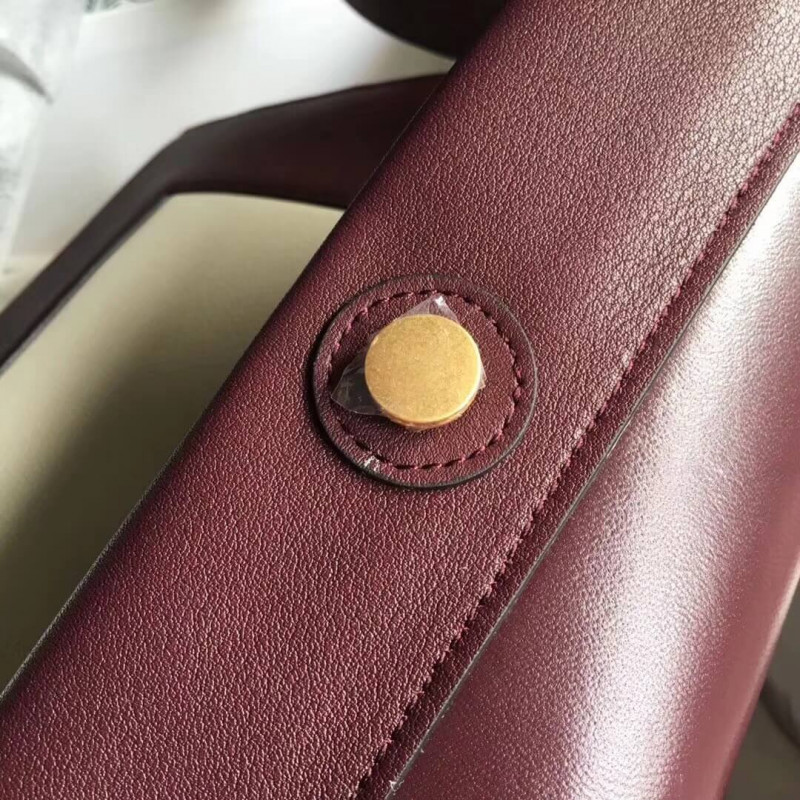 Bolso de hombro medio de marco Celine 180263 Borgoña/Blanco-8