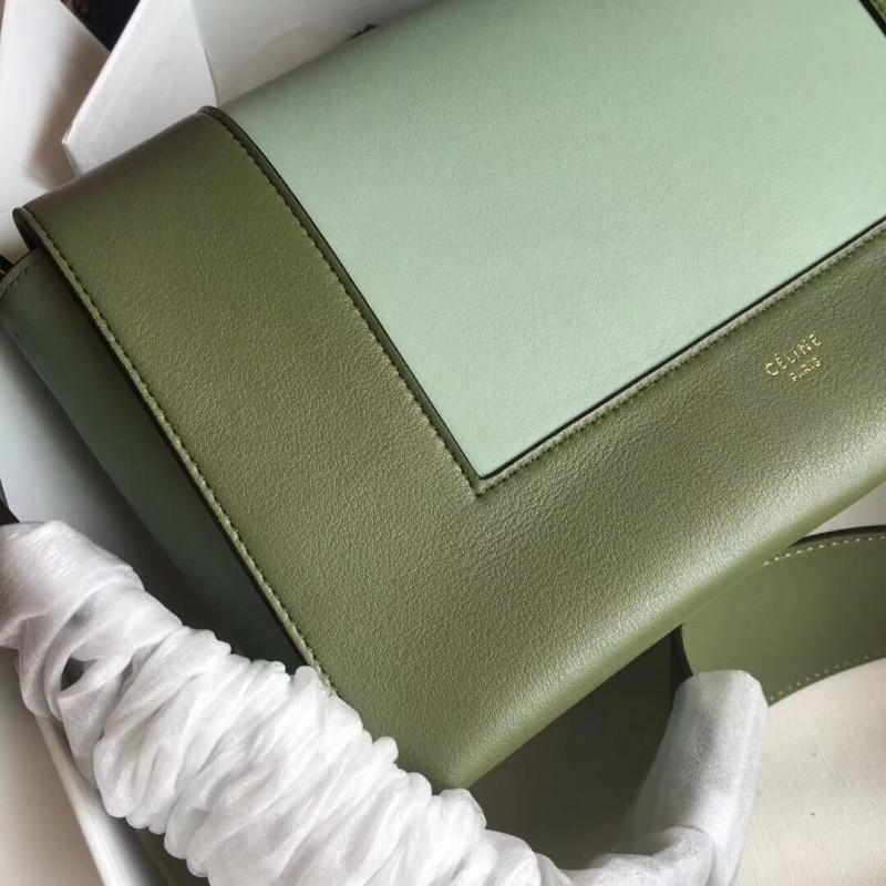 Bolsa de hombro medio de marco Celine 180263 verde/verde claro-1
