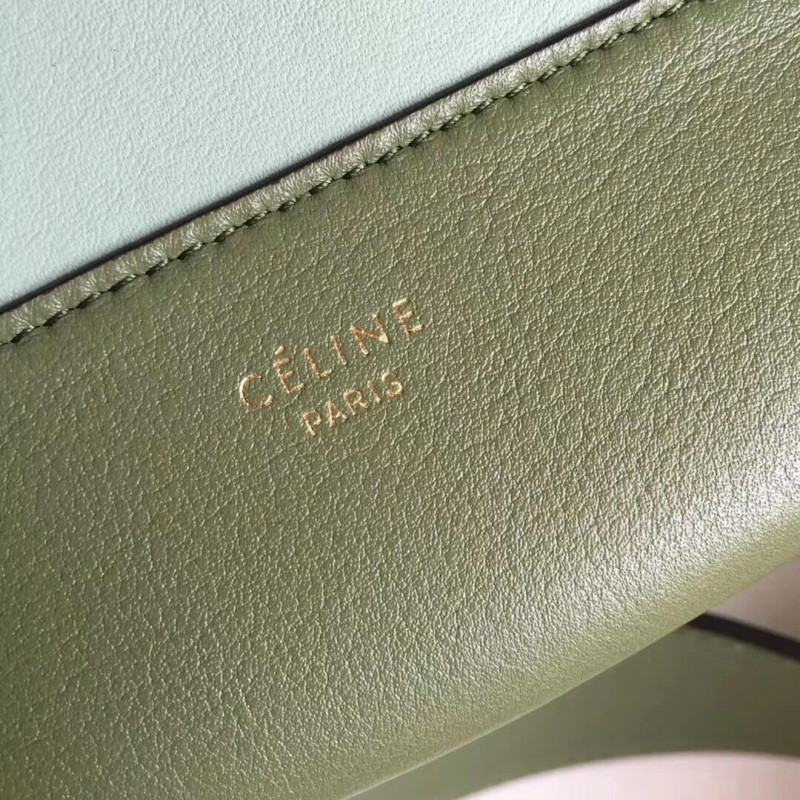 Bolsa de hombro medio de marco Celine 180263 verde/verde claro-2