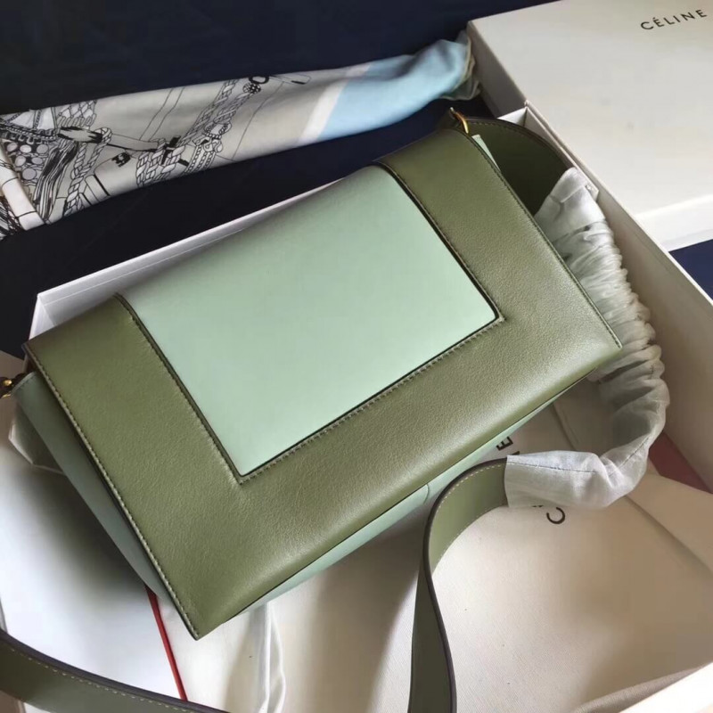 Bolsa de hombro medio de marco Celine 180263 verde/verde claro-3