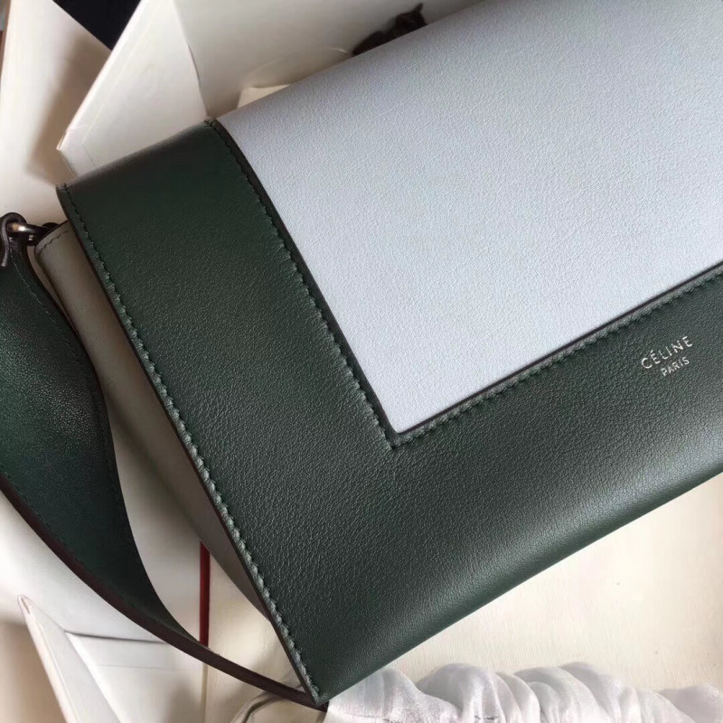 Bolso de hombro medio de marco Celine 180263 verde oscuro/verde claro-1