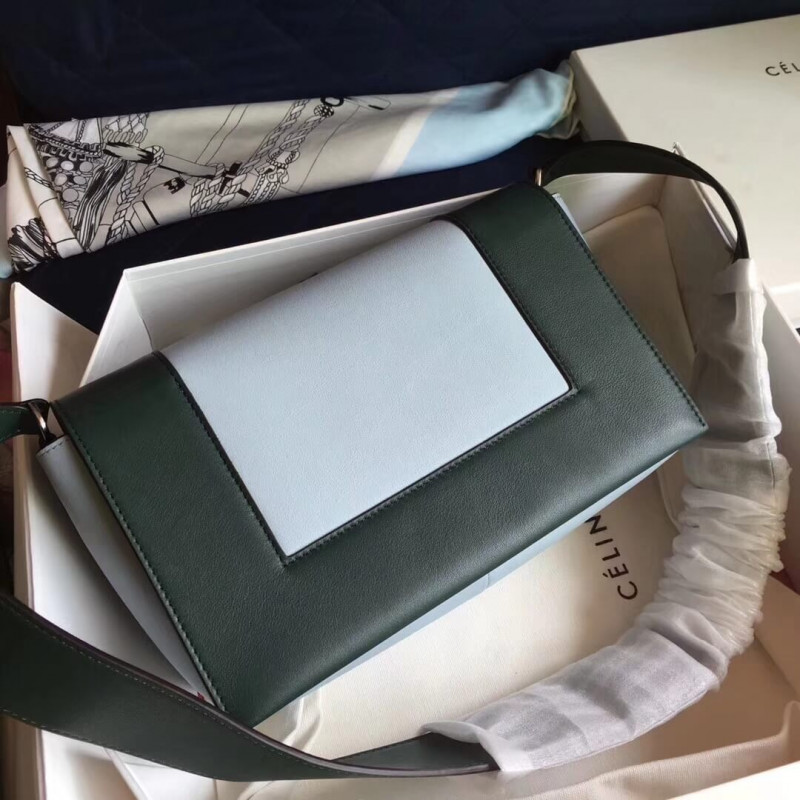Bolso de hombro medio de marco Celine 180263 verde oscuro/verde claro-3
