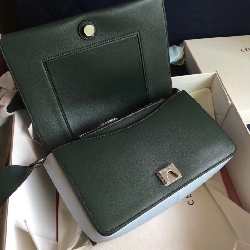 Bolso de hombro medio de marco Celine 180263 verde oscuro/verde claro-6