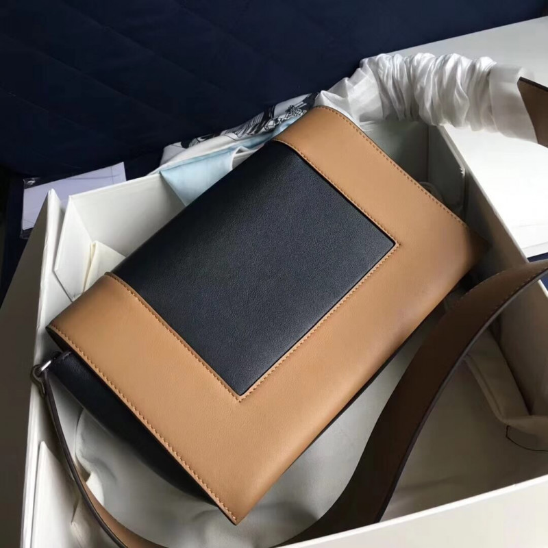 Bolso de hombro medio de marco Celine 180263 marrón/negro-2