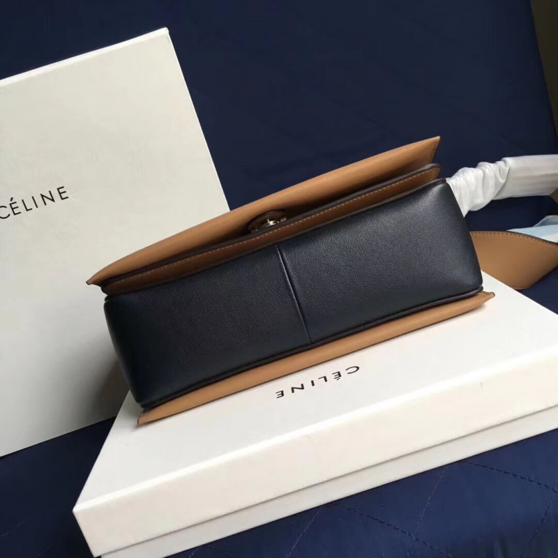 Bolso de hombro medio de marco Celine 180263 marrón/negro-6
