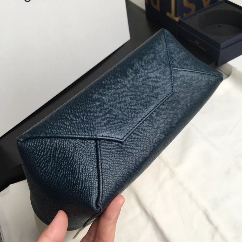 Celine Cabas pequeñas en becerro de grano 189813 Blanco/azul-6