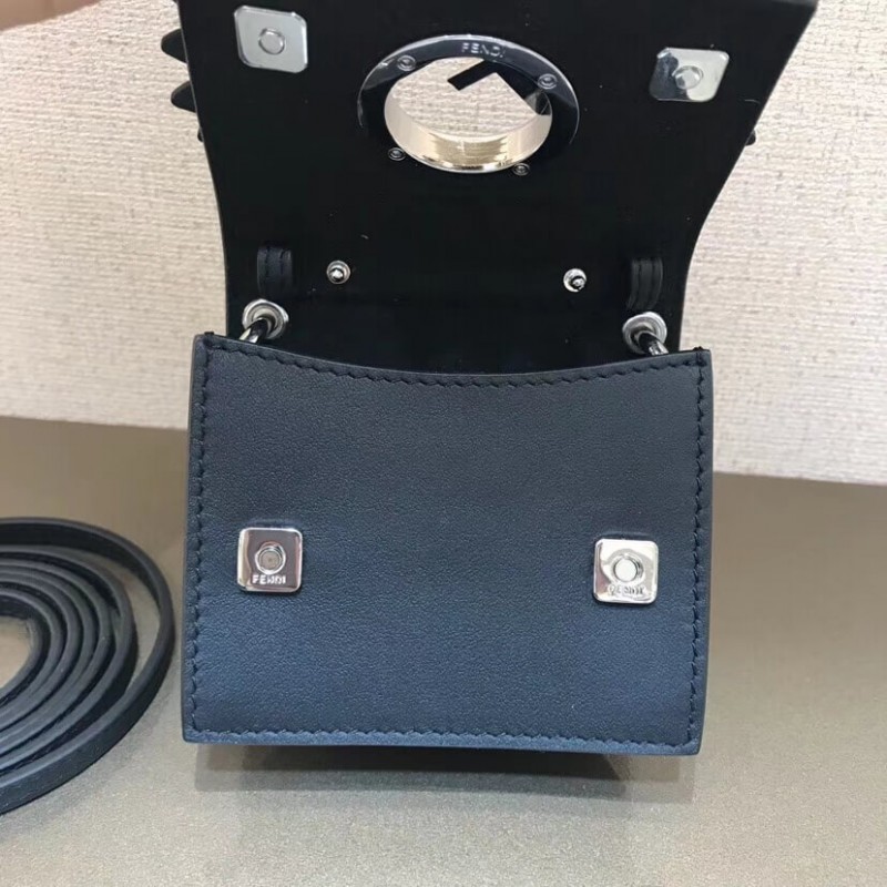Fendi Micro Kan I Logo Gerbera Leather Shoulder Bolsa 8BS003-7
