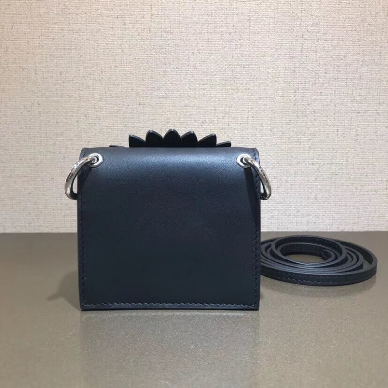 Fendi Micro Kan I Logo Gerbera Leather Shoulder Bolsa 8BS003-8