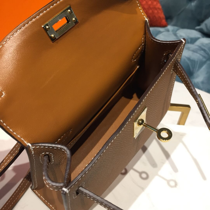 Hermes Kelly Bolsa 19cm en cuero epsom-10