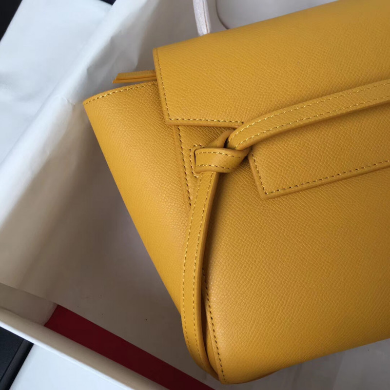 Bolsa de cinturón micro Celine en becerro grano 189153 amarillo-2