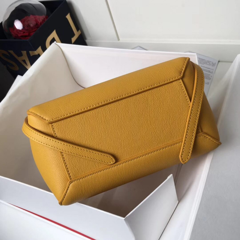 Bolsa de cinturón micro Celine en becerro grano 189153 amarillo-5