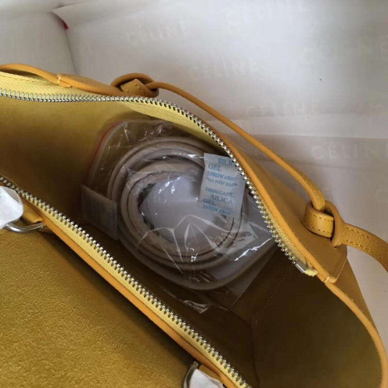 Bolsa de cinturón micro Celine en becerro grano 189153 amarillo-7