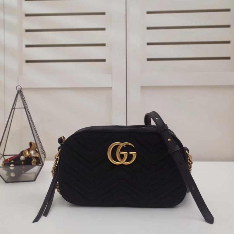 Gucci GG Marmont Velvet Bolsa de hombro pequeño 447632-1