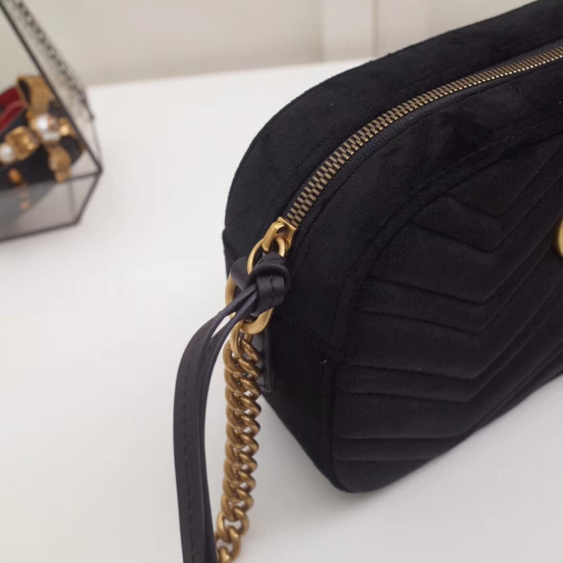 Gucci GG Marmont Velvet Bolsa de hombro pequeño 447632-4
