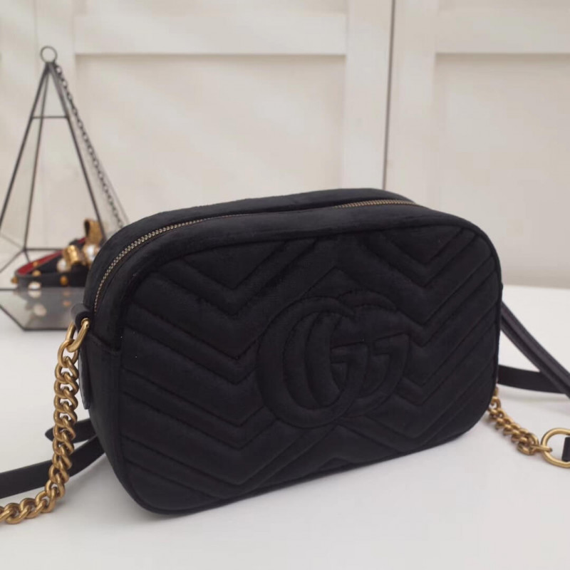 Gucci GG Marmont Velvet Bolsa de hombro pequeño 447632-5