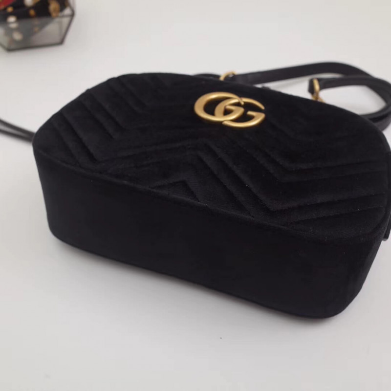 Gucci GG Marmont Velvet Bolsa de hombro pequeño 447632-6