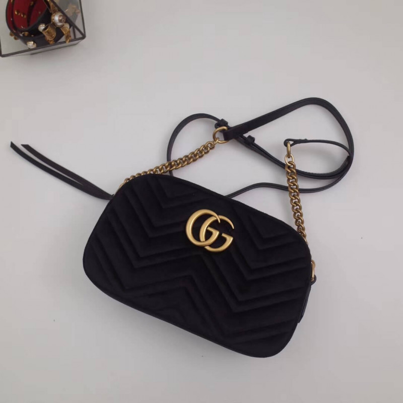 Gucci GG Marmont Velvet Bolsa de hombro pequeño 447632-7