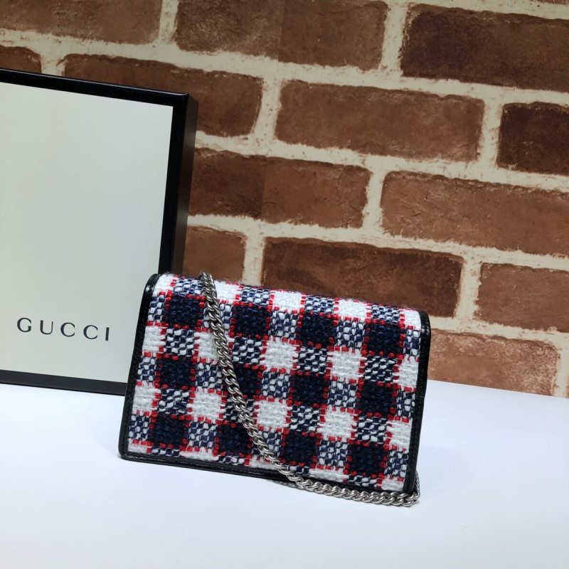 Gucci Dionysus Check Tweed Mini Bolsa 476432-2