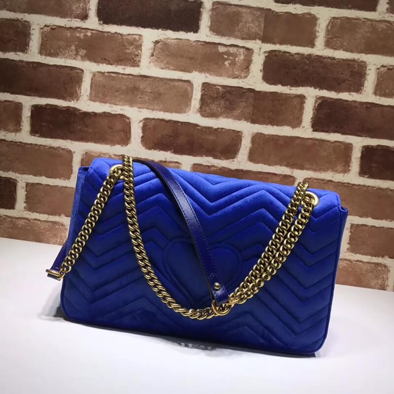 Gucci GG Marmont bordado Bolso de hombro moderno y rosa de terciopelo 443496-3