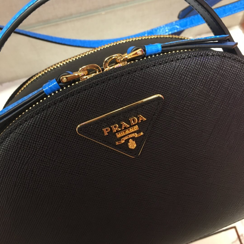 Prada Saffiano y Bolsa Odette de cuero de cocodrilo 1BH123-2