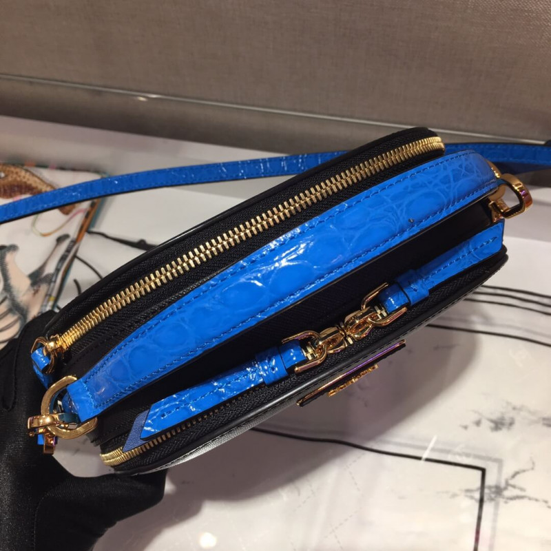 Prada Saffiano y Bolsa Odette de cuero de cocodrilo 1BH123-5