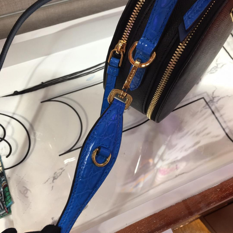 Prada Saffiano y Bolsa Odette de cuero de cocodrilo 1BH123-6