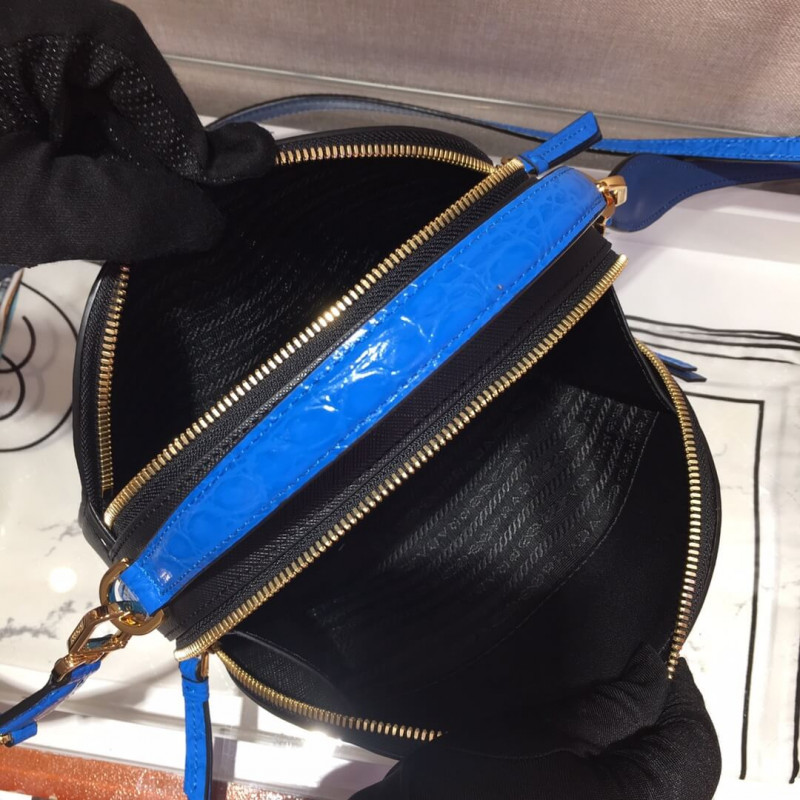 Prada Saffiano y Bolsa Odette de cuero de cocodrilo 1BH123-7