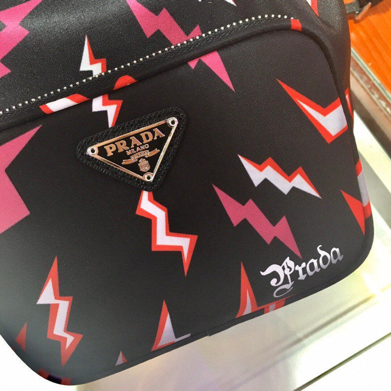 Bolsa de hombro de nylon de impresión Prada Lightning 1BH038-3