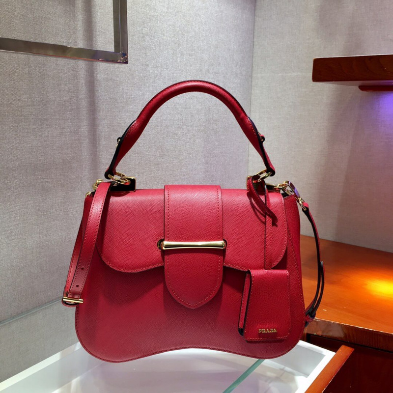Prada Saffiano Leather Medium Sidonie Bolsa 1bn005-1