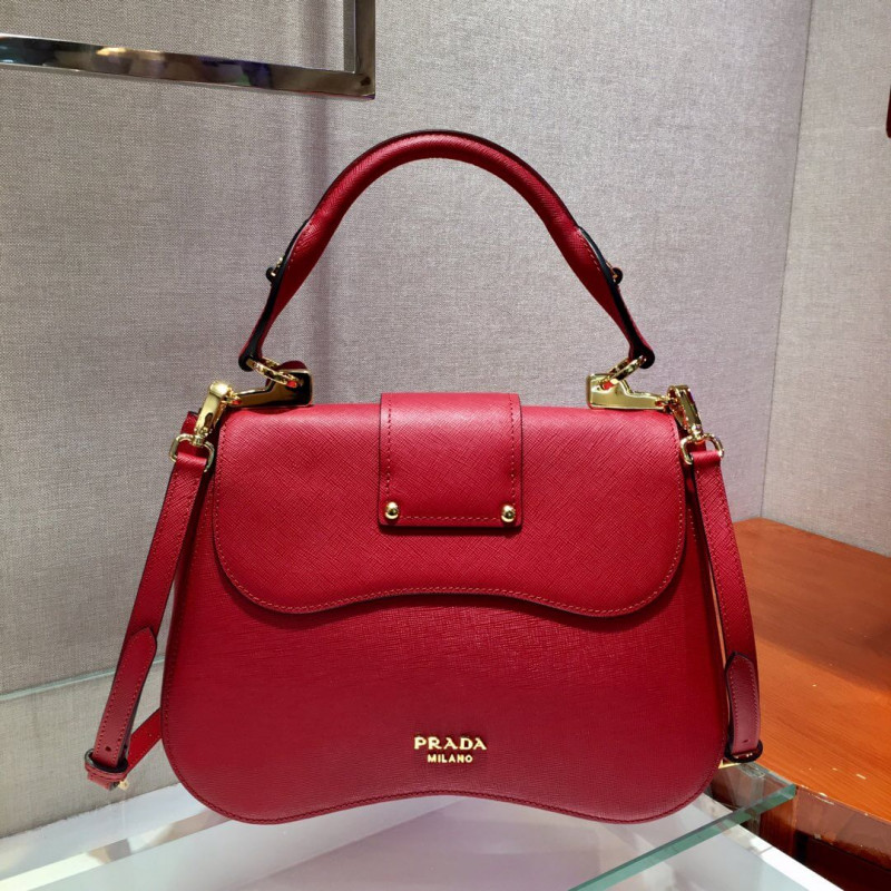 Prada Saffiano Leather Medium Sidonie Bolsa 1bn005-4