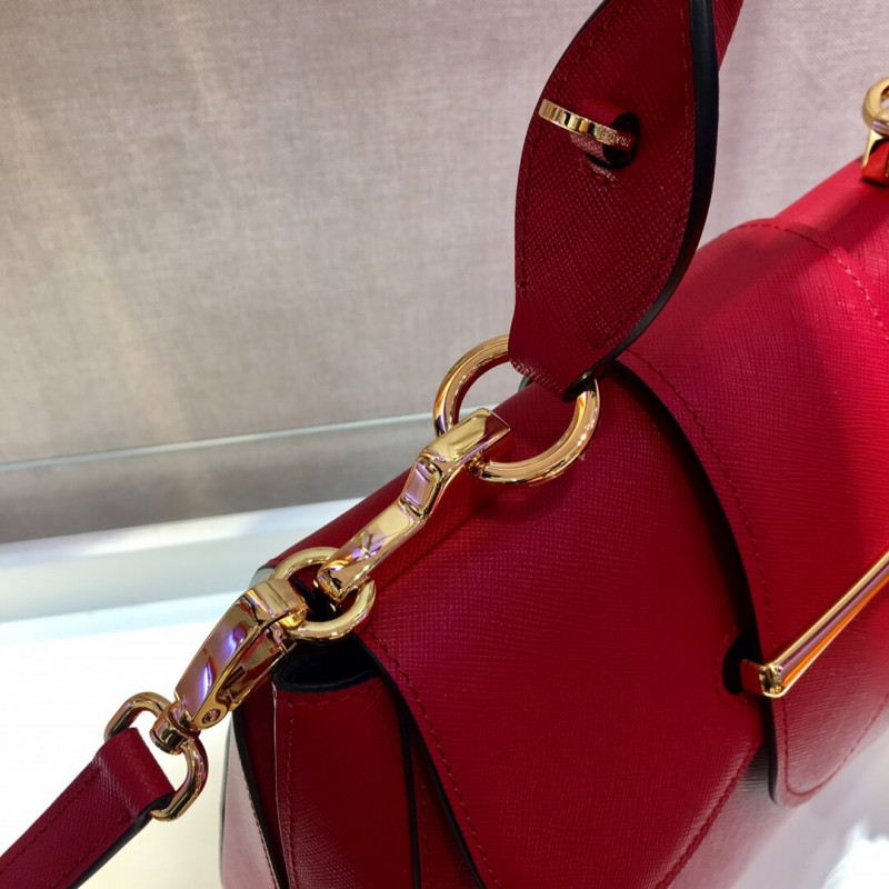 Prada Saffiano Leather Medium Sidonie Bolsa 1bn005-5