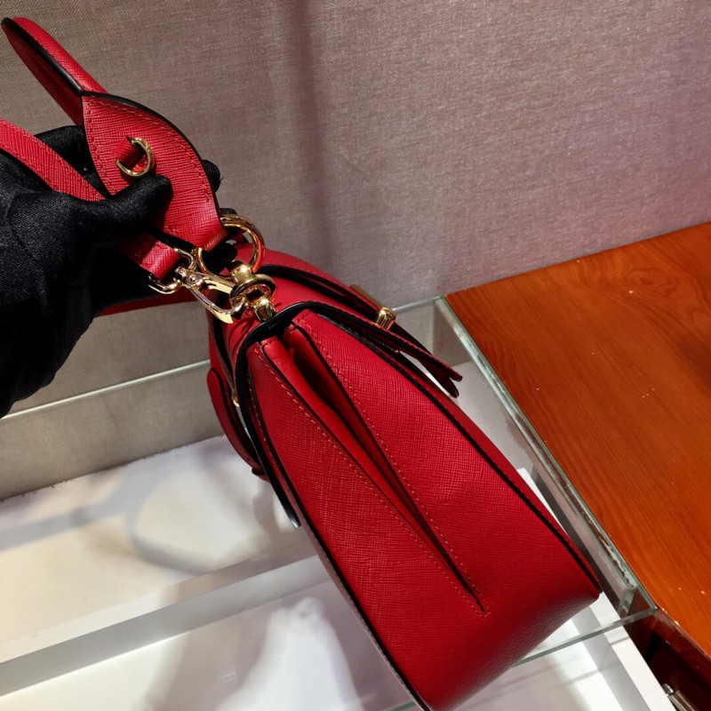 Prada Saffiano Leather Medium Sidonie Bolsa 1bn005-6
