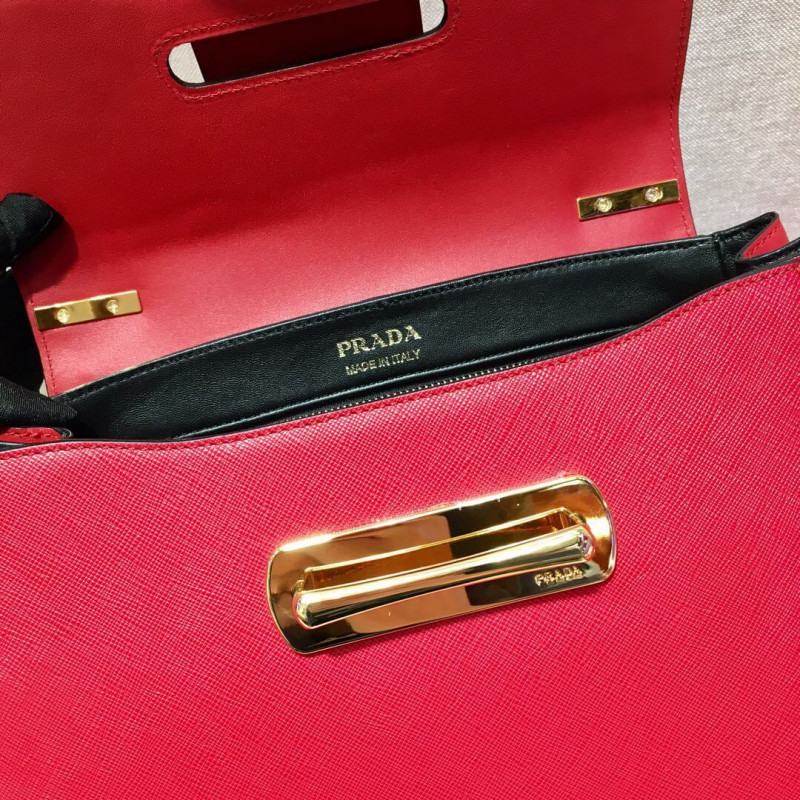 Prada Saffiano Leather Medium Sidonie Bolsa 1bn005-8