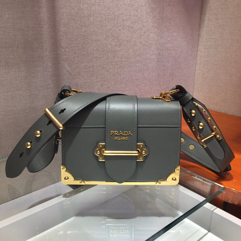 bolso de hombro de cuero Prada Cahier 1BD045-1
