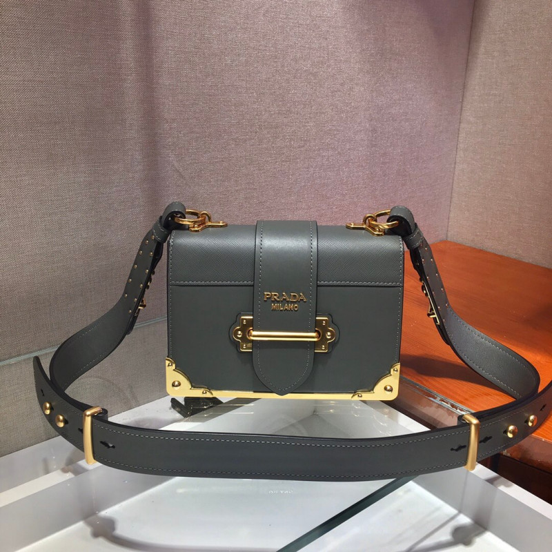 bolso de hombro de cuero Prada Cahier 1BD045-2
