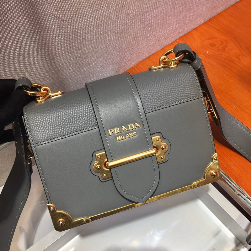 bolso de hombro de cuero Prada Cahier 1BD045-3
