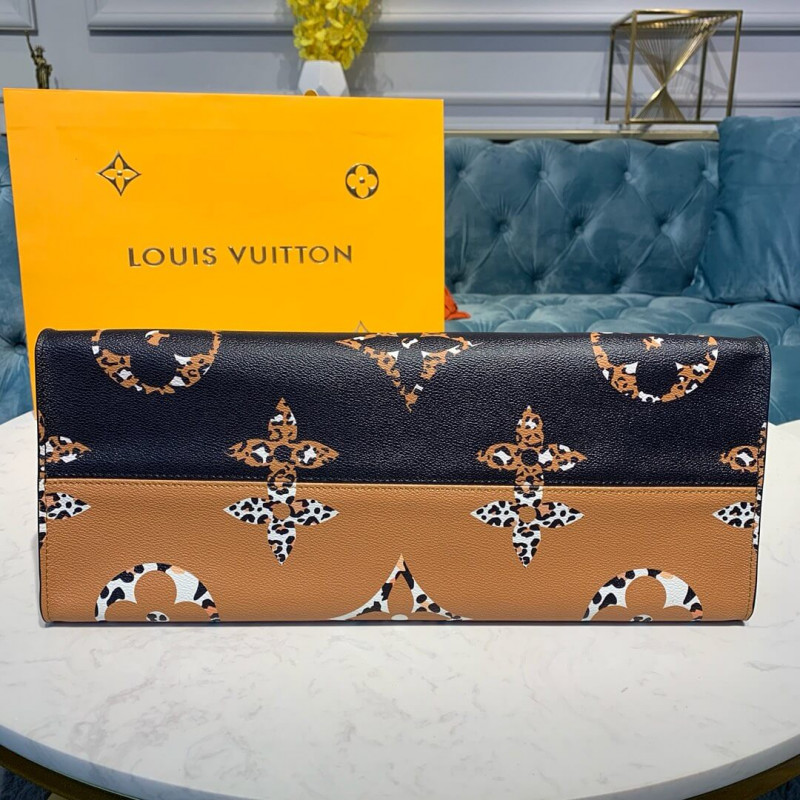 Louis Vuitton Onthego M44674 Negro/Caramelo-4