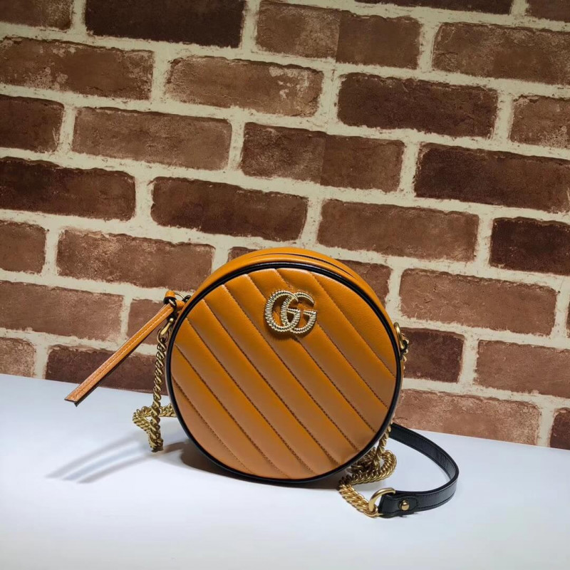Gucci GG Marmont Mini Bolso de hombro redondo 550154 Cognac-1