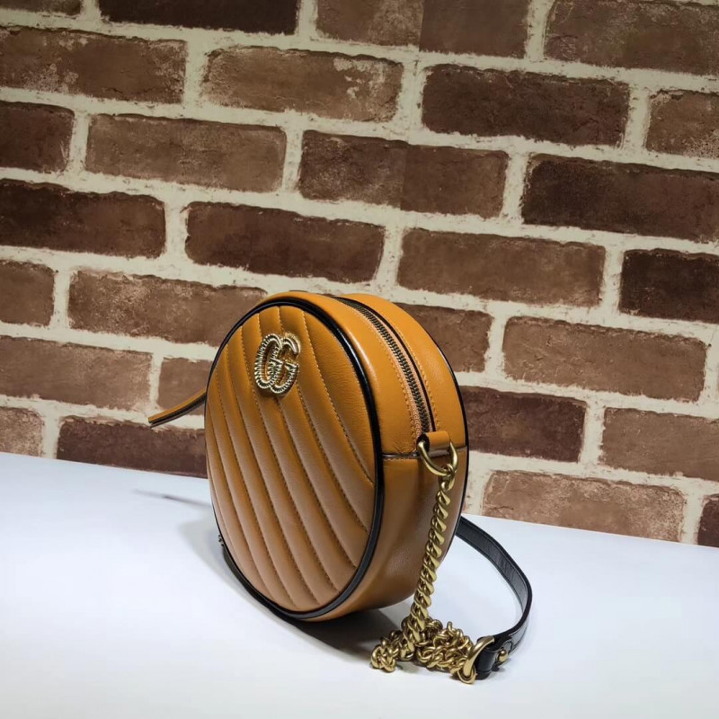 Gucci GG Marmont Mini Bolso de hombro redondo 550154 Cognac-2