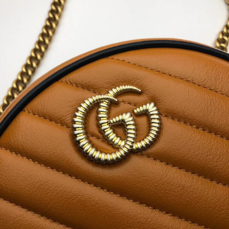 Gucci GG Marmont Mini Bolso de hombro redondo 550154 Cognac-4