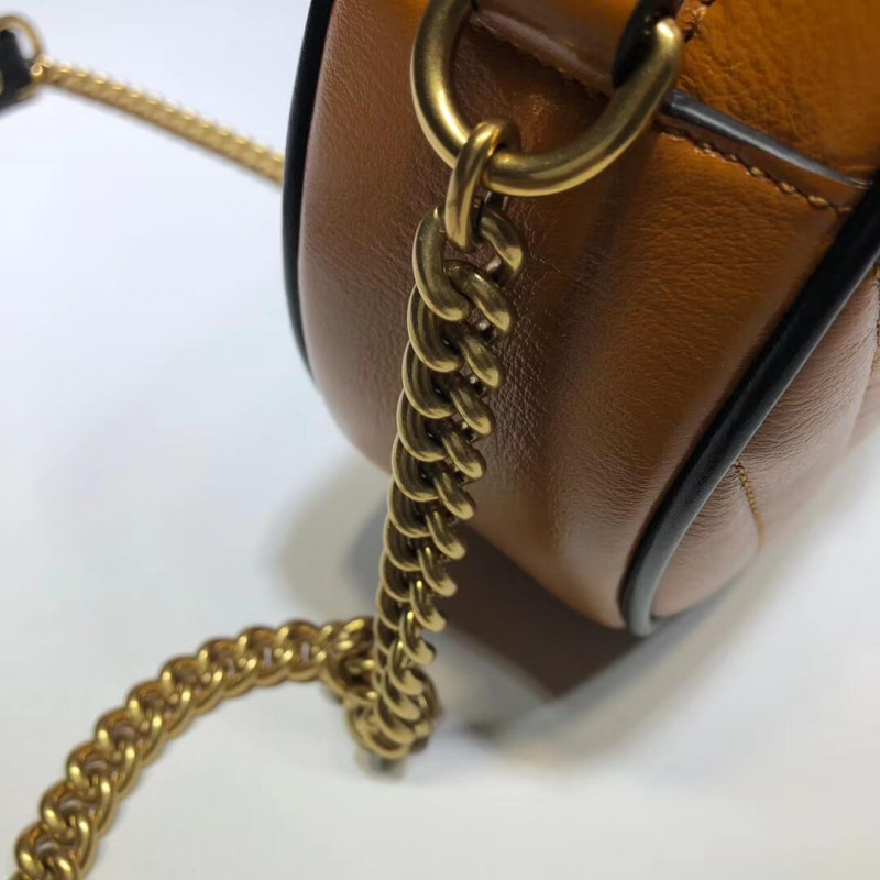 Gucci GG Marmont Mini Bolso de hombro redondo 550154 Cognac-5