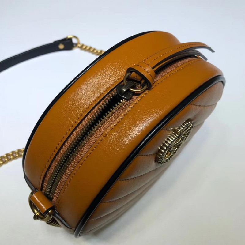 Gucci GG Marmont Mini Bolso de hombro redondo 550154 Cognac-7