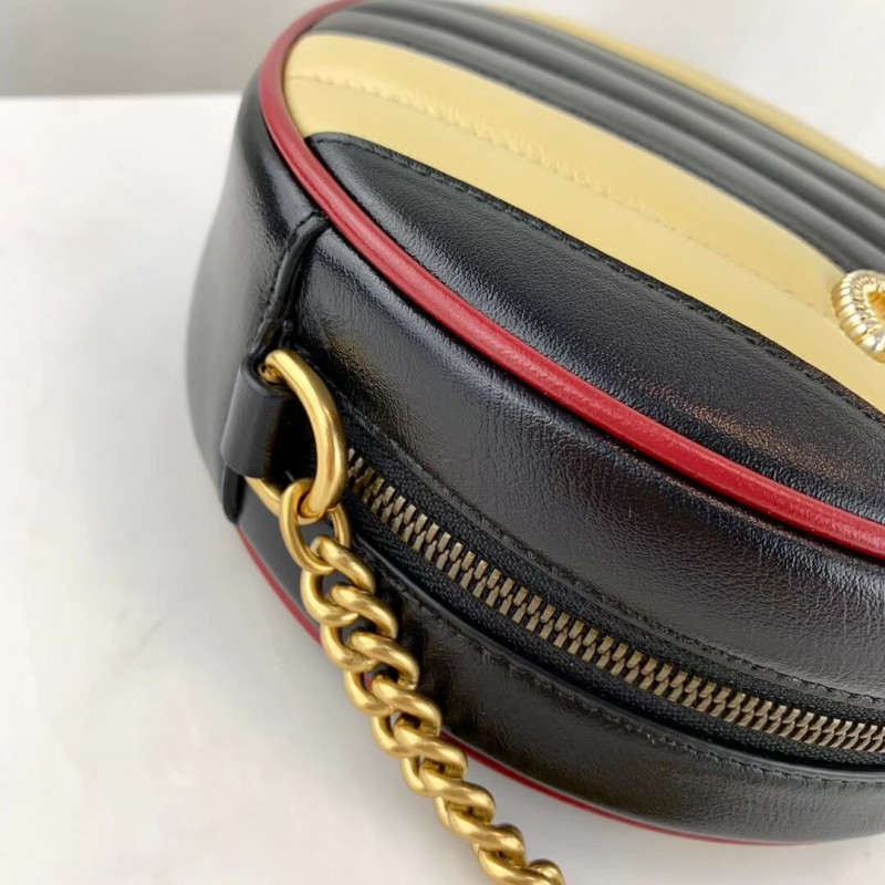 Gucci GG Marmont Mini Bolso de hombro redondo 550154 Beige/Negro-7
